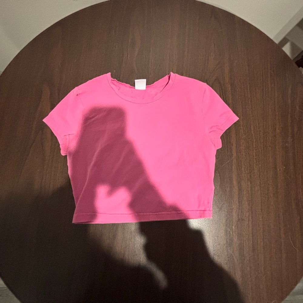 TNA Girls' Hot Pink Short Sleeve Crop Tee